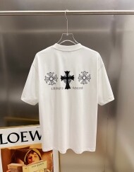 크롬하츠 Chrome Hearts 클래식 체크 디자인 캐주얼 반팔 티셔츠 남녀 공용
