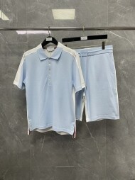 톰브라운 배색 반팔 반바지 세트