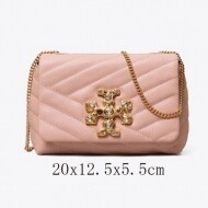 토리버치 키라 쉐브론 엠벨리시드 로고 미니백 82558pink-quartz