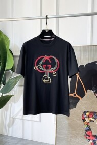 구찌 GUCCI 데일리 캐주얼 프린트 자수 남자 반팔 티