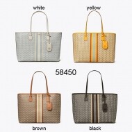 Tory Burch 토리버치 제미나이 탑 집 토트백 58450 black/brown/white/yellow