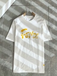 펜디 FENDI 트렌드 레터링 캐주얼 남녀 반팔 티