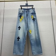 크롬하츠 Chrome Hearts 십자가 클래식 캐주얼 남성 청바지
