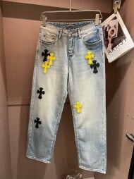 크롬하츠 Chrome Hearts 십자가 클래식 캐주얼 남성 청바지
