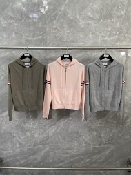 톰브라운 니트 후드 집업