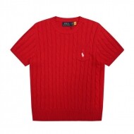 폴로 랄프로렌 RALPH LAUREN 포켓 클래식 자수 스몰 로고 라운드 여성 니트 반팔