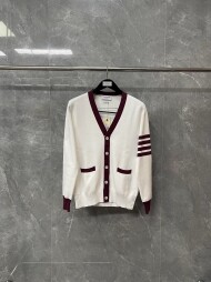 톰브라운 배색 니트 카디건