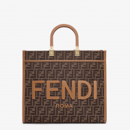 펜디 FENDI 선샤인 로고 패턴 레더 토트백_8BH386 ALVYF1GE3