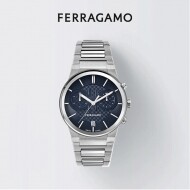 Ferragamo 페라가모 크로노그래프 쿼츠 블루 다이얼 남성용 시계 SFME01123