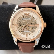 아르마니 오토매틱 스켈레톤 브라운 가죽 남자명품시계 AR60094