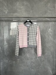 톰브라운 체크 카디건