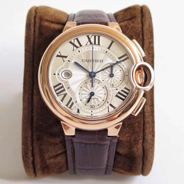위핑,까르띠에 발롱블루 크로노 핑크골드 44mm 시계 W6920074