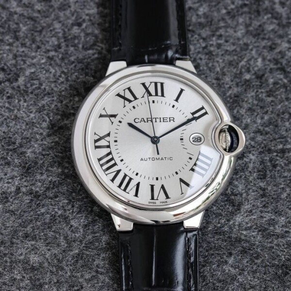위핑,까르띠에 발롱 블루 오토매틱 실버 다이얼 남성용 42mm 시계 4칼라 WSBB0026