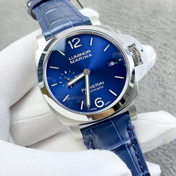 위핑,Panerai 파네라이 루미노르 마리나 스테인리스 스틸 42mm 블루 다이얼 시계 PAM01393