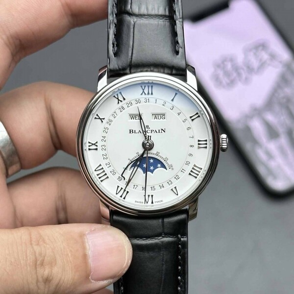 위핑,블랑팽 Villeret 오토매틱 다이얼 남자 40mm 시계 블랑팽 6654A-1127-55B