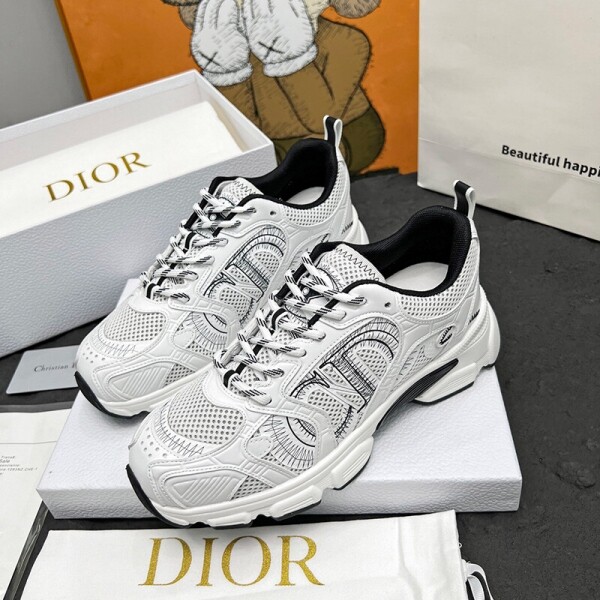 위핑,디올 스니커즈 운동화 DIOR 크로노 화이트 남녀공용 KCK414TRM S19W