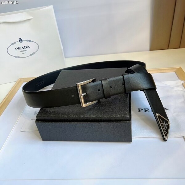 위핑,프라다 사피아노 레더 벨트 블랙 남성 3.5CM 2CC545