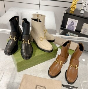 구찌 여성 BABY 홀스빗 레더 미드힐 앵클부츠 3컬러 719830