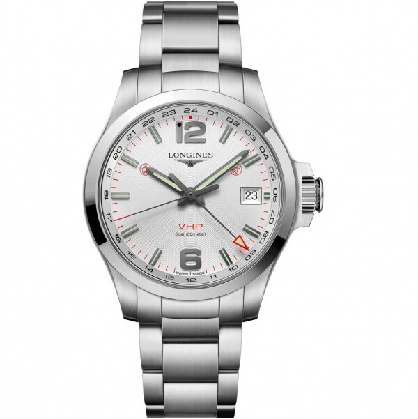 위핑,론진 LONGINES 론진 컨퀘스트 V.H.P. 실버 다이얼 남성용 시계 L3.718.4.76.6