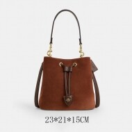 COACH 코치 로완 버킷 크로스바디백 CCC78 스웨이드 빈티지 브라운