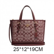 COACH 코치 시그니처 샴브레이 몰리 25 토트백 IMDEI CH228wine-red