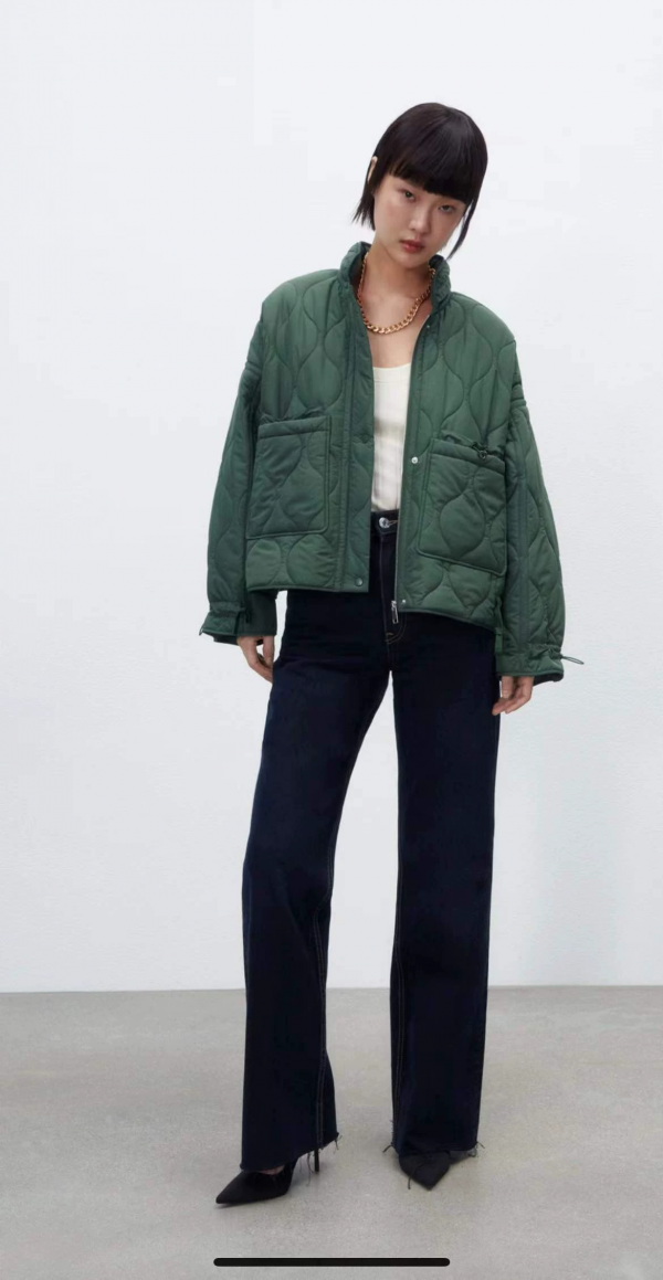 위핑,ZARA 자라 봄 여성 경량 패딩 자켓 스탠드넥 긴팔 코트 2969052 02969065500