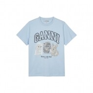 GANNI 가니 여성 애니멀 프린트 반팔티셔츠 CHAMBRAY T4278-570