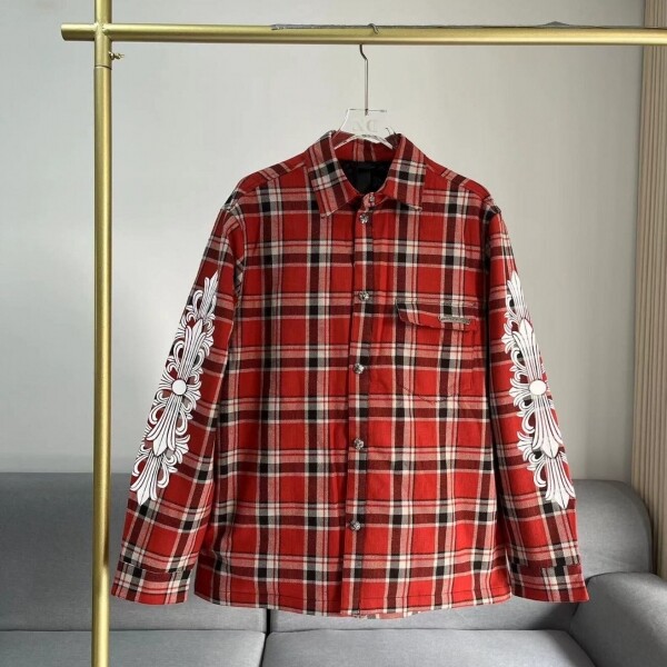 블링크,크롬 하츠 Chrome Hearts 트렌디 빈티지 캐주얼 체크 남방 공용