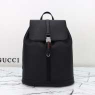 구찌 웹 Web 디테일의 라지 백팩 블랙 레더 816750AAEF71042