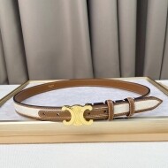 셀린느 여자 미디엄 트리옹프 벨트 텍스타일 올오버 카프스킨 내추럴 탄 2.5CM 45AZL2AJW