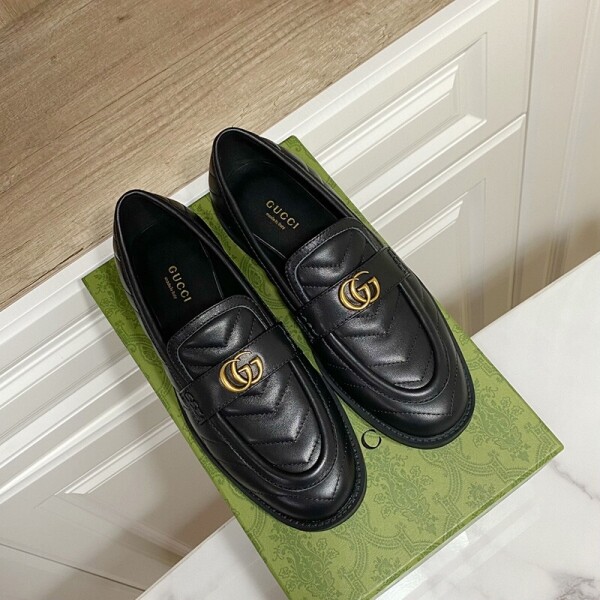 블링크,구찌 마몽트 마틀라세 여성 로퍼 블랙 670399