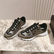 샤넬 25FW CC로고 라미네이티드 벨벳 스니커즈 카키 G46609