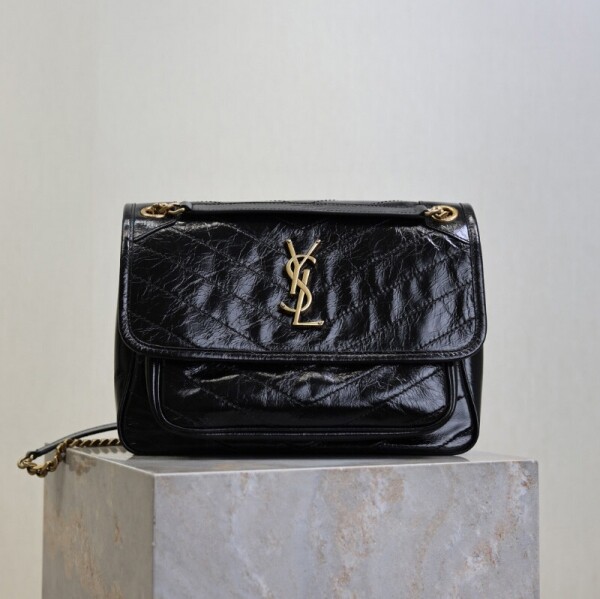 위핑,생로랑 니키 미듐 체인 백 블랙 633158