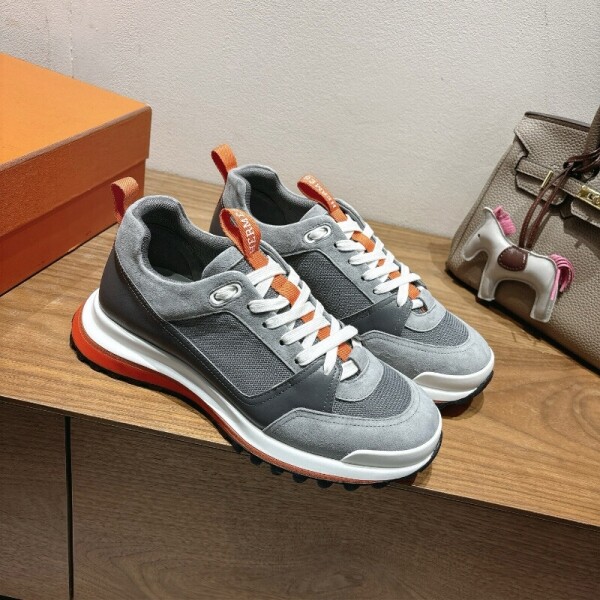 위핑,에르메스 Leader 리더 스니커즈 남여공용 그레이 H252863ZHQ8