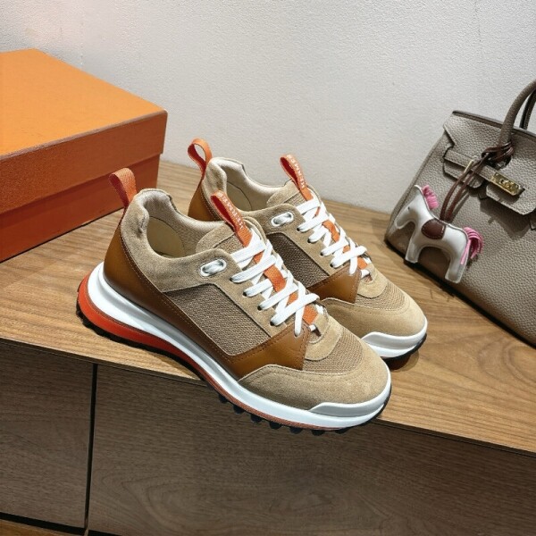 위핑,에르메스 Leader 리더 스니커즈 남여공용 베이지 H252863ZHQ8