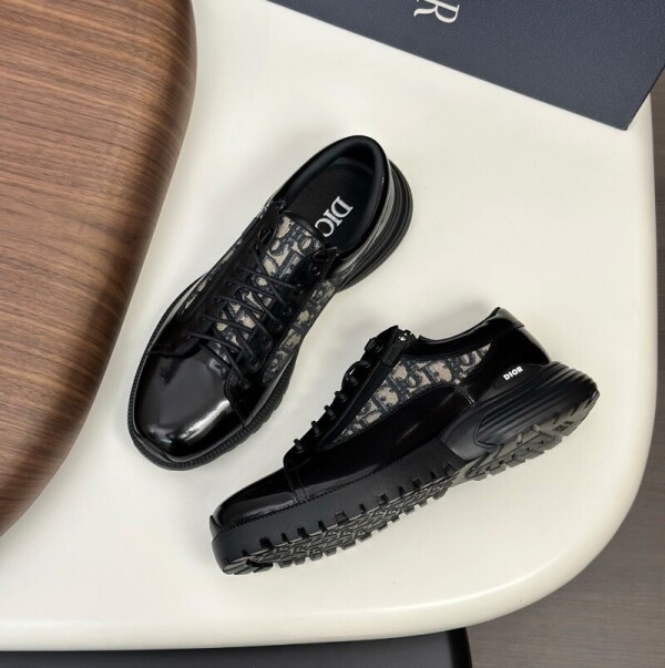위핑,디올 오블리크 컴뱃 더비 슈즈 블루블랙 3DE379ZXF_H969