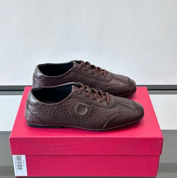 위핑,페라가모 구두 레이스업 드라이버 브라운 029848