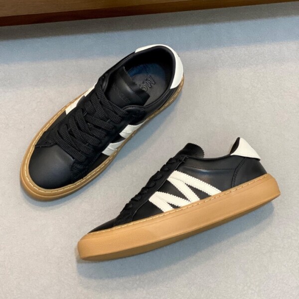 위핑,몽클레어 로우탑 남성 스니커즈 가죽 블랙 K109A4M00180M6071P90