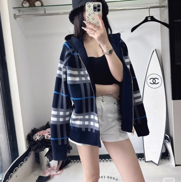 위핑,버버리 FERRYTON 체크 자카드 코튼 후드 티셔츠 80706691 F