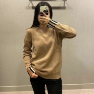 버버리 Eyre 체크 울 캐시미어 여성 니트 카멜 80910381  F