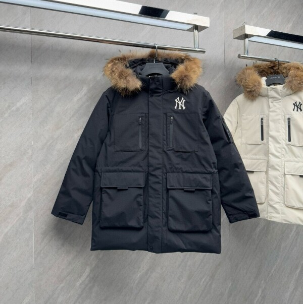 블링크,MLB 고프코어 후드 FUR 미드 구스 패딩 남여공용  블랙 3ADJB0656   F