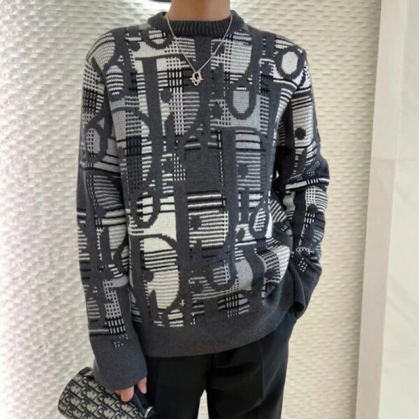 블링크,디올 오블리크 자카드 블랙앤그레이 니트 213M658AT377  F