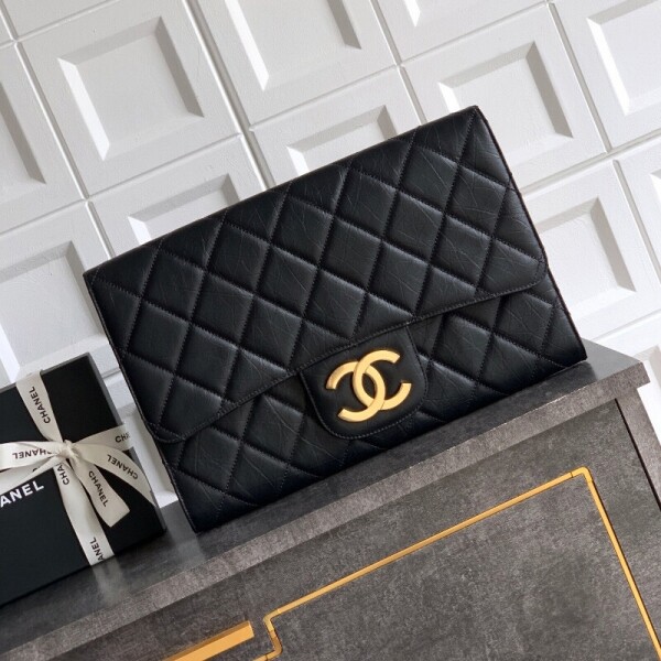 블링크,샤넬 CHANEL 라지 사이즈 파우치 블랙 AP4944