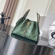 샤넬 25백 스몰 워시드 데님 그린  AS5293