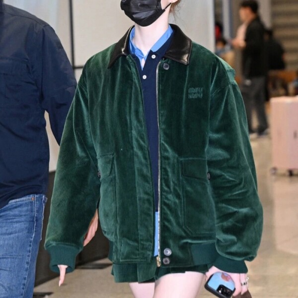 블링크,미우미우 그린 코듀로이 블루종 MLML1326-1795  Y