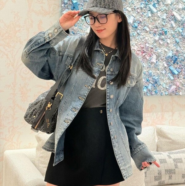 블링크,디올 데님 워시드 코튼 테일러드 자켓 블루 552V50B3121X5641  Y