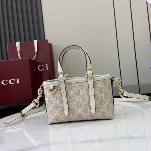 블링크,구찌 GG 엠블럼 탑핸들 미니백 베이지화이트 855491