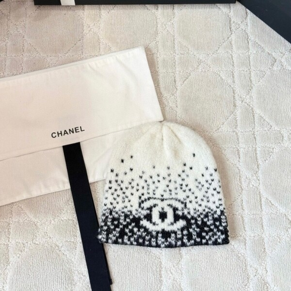 블링크,샤넬 비니 캐시미어, 울 화이트, 블랙 AAB244  Y