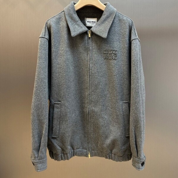 블링크,미우미우 자켓 로고 자수 그레이 여성 ML1304   F
