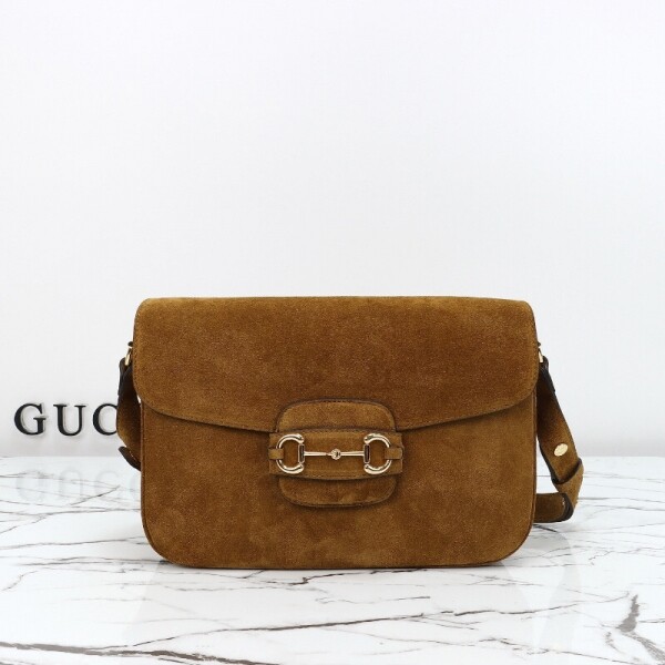 블링크,구찌 호스빗 1955 아우라 미디엄 스웨이드 숄더백 836890